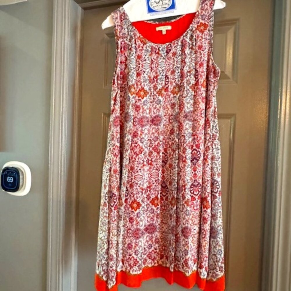 MAX STUDIO CORAL AND PAISLEY DRESS-SIZE M